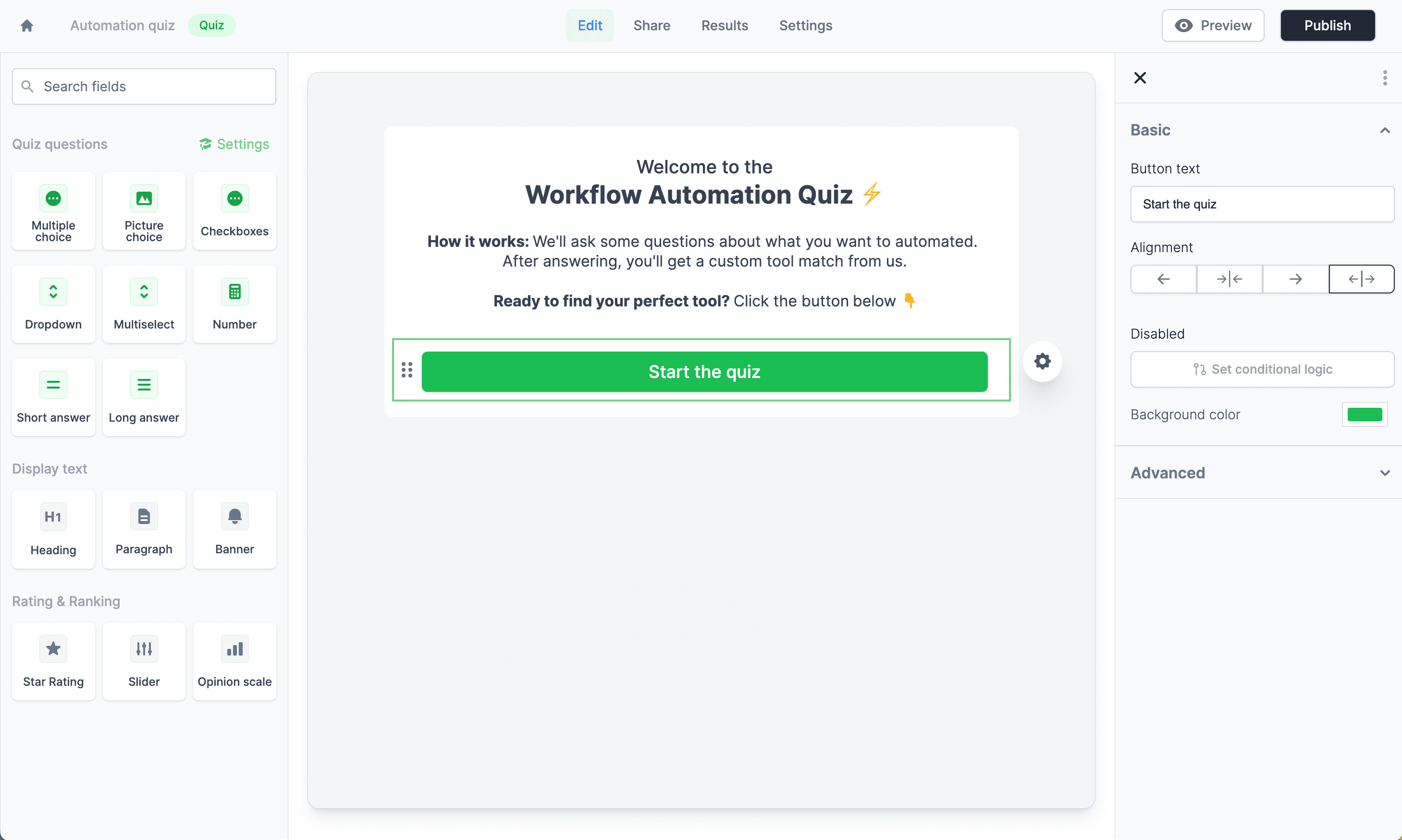 Quiz maker screenshot