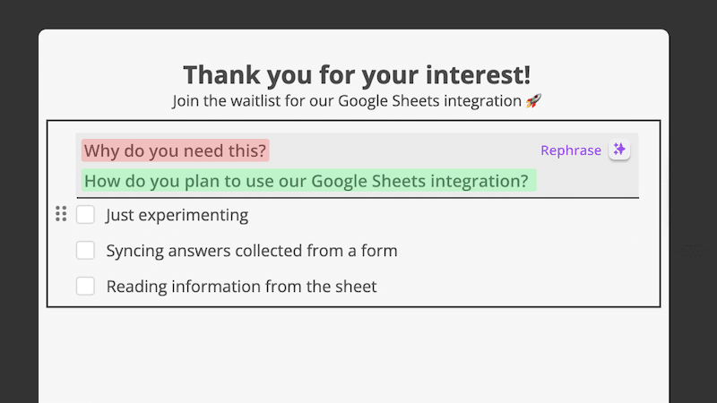 Unbiased question generation