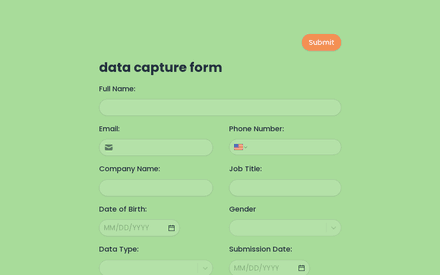 Data Capture Form Template template image