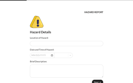 Hazard Report Form template image
