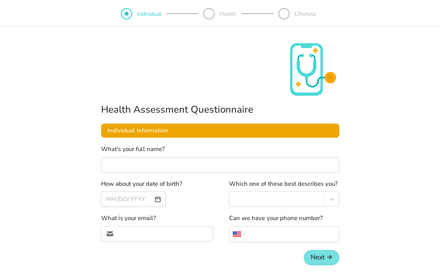 Health Assessment Questionnaire template image