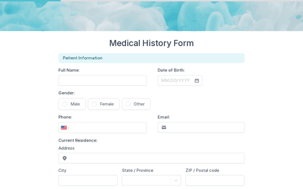 Medical History Form template image