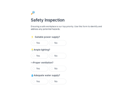 Safety Inspection Form template image