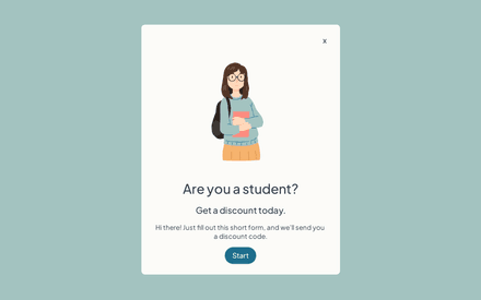 Student Discount Application Form template image