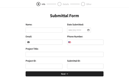 Submittal Form template image
