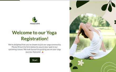 Yoga Registration Form template image