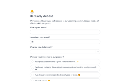 Early Access Form template image